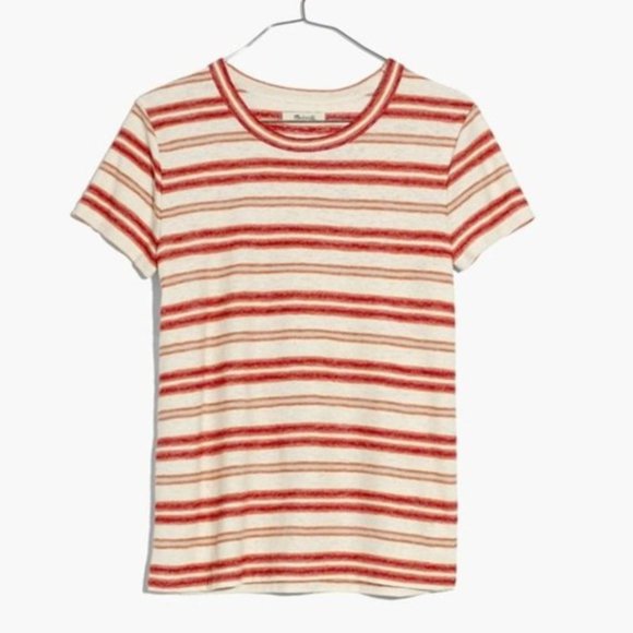 NWT $38 Madewell Hi-Fi Shrunken Tee in Vonda Stripe in Small! - Picture 2 of 2